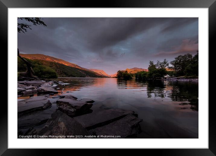 The Lone Tree, Llyn Padarn Framed Mounted Print by Creative Photography Wales