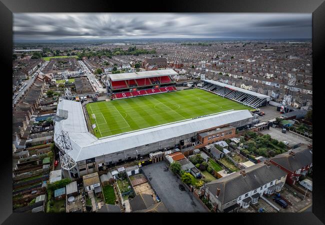 Blundell Park Stormy Skies Framed Print by Apollo Aerial Photography