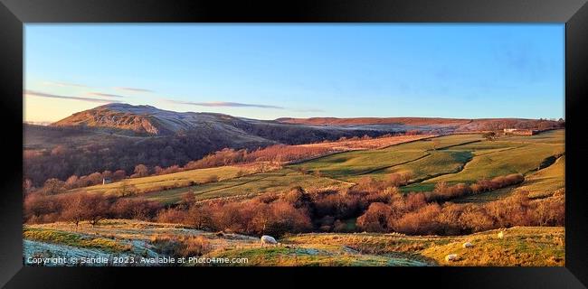 Winter Sunset Over The North Pennine Moorland,  Framed Print by Sandie 
