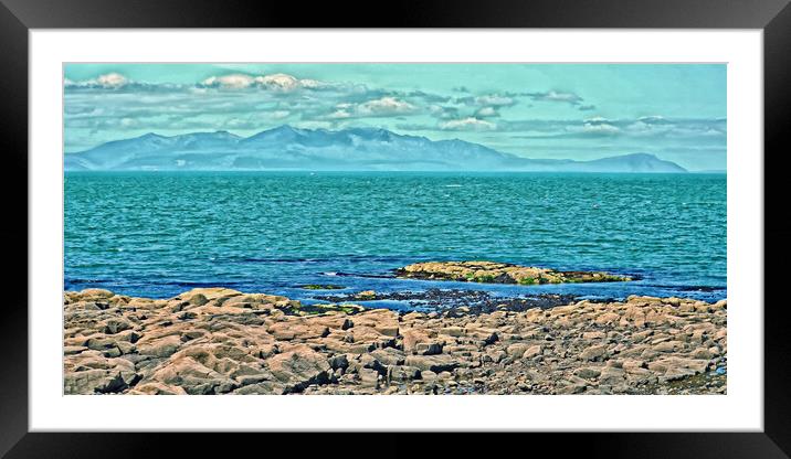 Arran, its mountains viewed from Troon  Framed Mounted Print by Allan Durward Photography