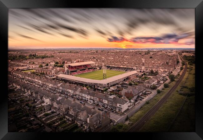 Sunset Over Blundell Park Framed Print by Apollo Aerial Photography