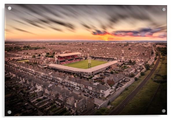 Sunset Over Blundell Park Acrylic by Apollo Aerial Photography