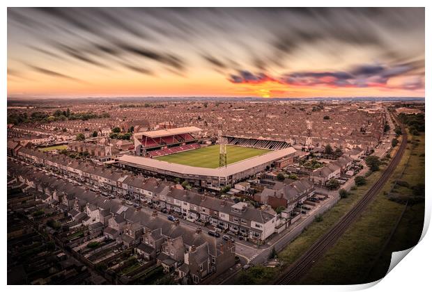 Sunset Over Blundell Park Print by Apollo Aerial Photography