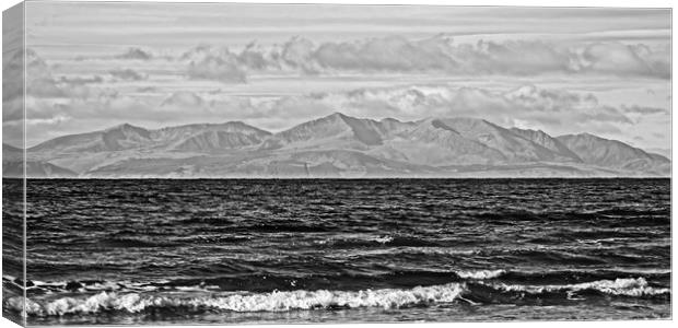 Arran`s mountains viewed from Troon Canvas Print by Allan Durward Photography