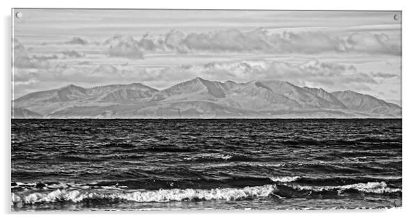 Arran`s mountains viewed from Troon Acrylic by Allan Durward Photography