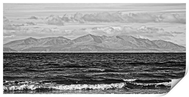 Arran`s mountains viewed from Troon Print by Allan Durward Photography