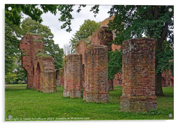 Romantic Eldena Monastery Ruins - Greifswald Acrylic by Gisela Scheffbuch