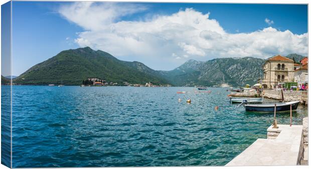 Perast and islands panorama Canvas Print by Jason Wells