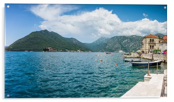 Perast and islands panorama Acrylic by Jason Wells