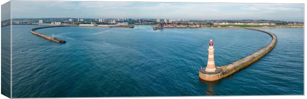 Entrance to Roker Harbour Canvas Print by Apollo Aerial Photography
