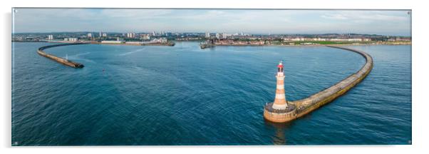 Entrance to Roker Harbour Acrylic by Apollo Aerial Photography