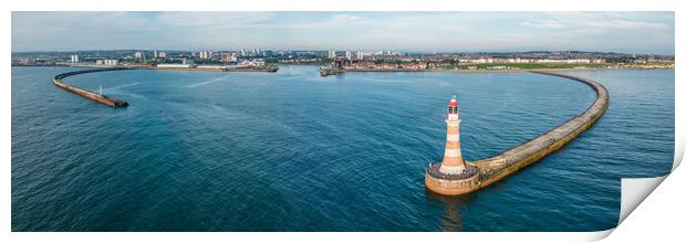 Entrance to Roker Harbour Print by Apollo Aerial Photography
