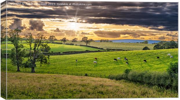 Senset at the Yorkshire dales Canvas Print by Azhar Fajurdeen