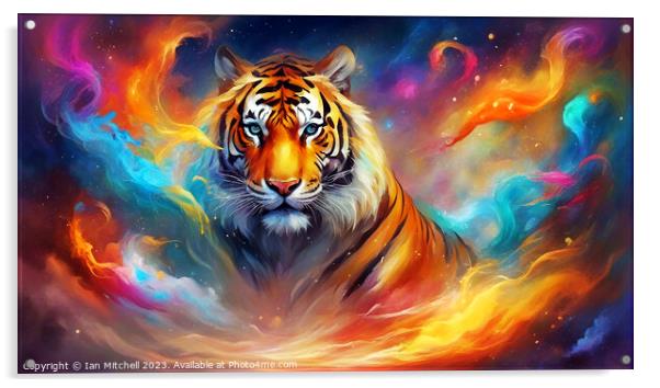 Tiger Fantasy Art Acrylic by Ian Mitchell