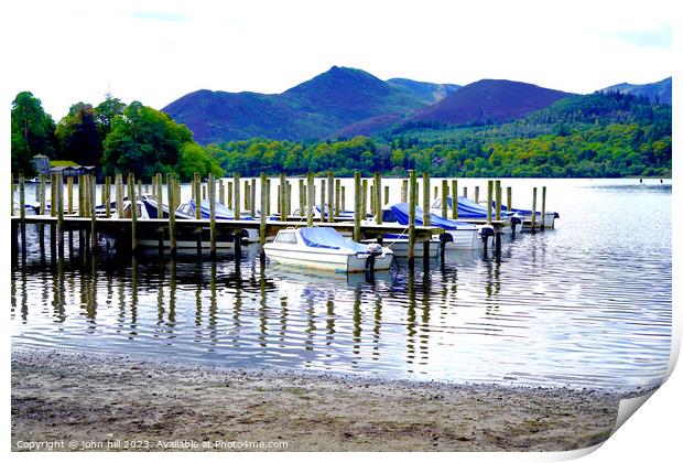 Lake District's Tranquil Derwentwater Jetty Print by john hill