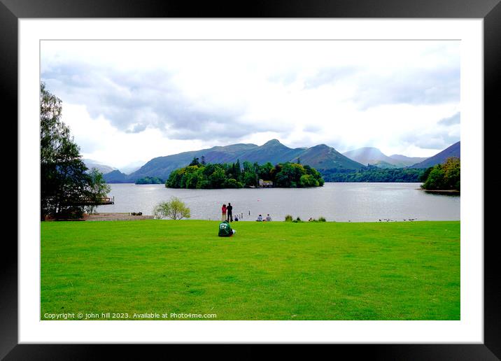 Sun-Kissed Derwentwater: A Cumbrian Tableau Framed Mounted Print by john hill