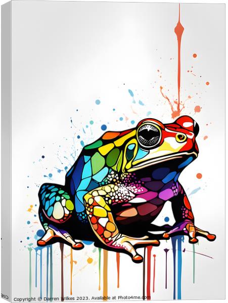 Abstract Multi shaped and coloured Frog  Canvas Print by Darren Wilkes