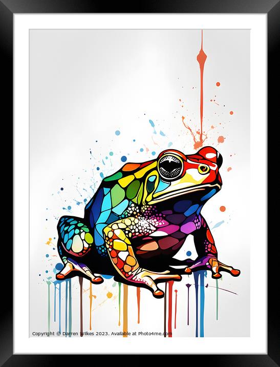 Abstract Multi shaped and coloured Frog  Framed Mounted Print by Darren Wilkes