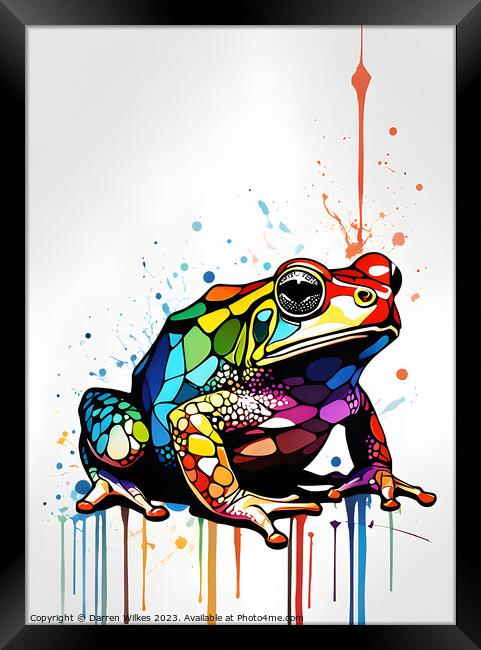 Abstract Multi shaped and coloured Frog  Framed Print by Darren Wilkes