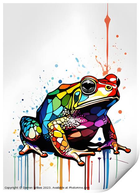 Abstract Multi shaped and coloured Frog  Print by Darren Wilkes