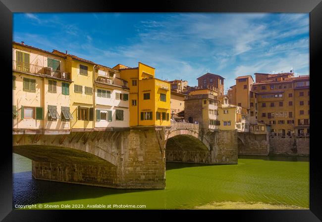 Florence's Timeless Bridge: Ponte Vecchio Framed Print by Steven Dale