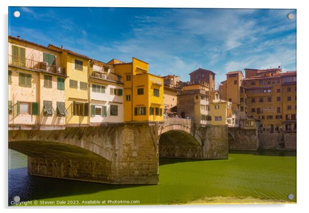 Florence's Timeless Bridge: Ponte Vecchio Acrylic by Steven Dale