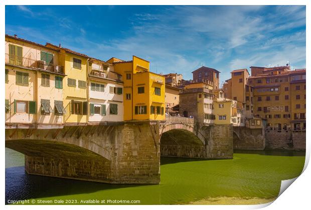 Florence's Timeless Bridge: Ponte Vecchio Print by Steven Dale