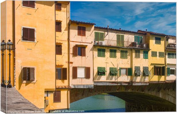 Florence's Historic Ponte Vecchio Bridge Canvas Print by Steven Dale