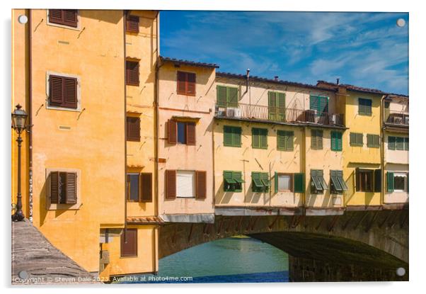 Florence's Historic Ponte Vecchio Bridge Acrylic by Steven Dale