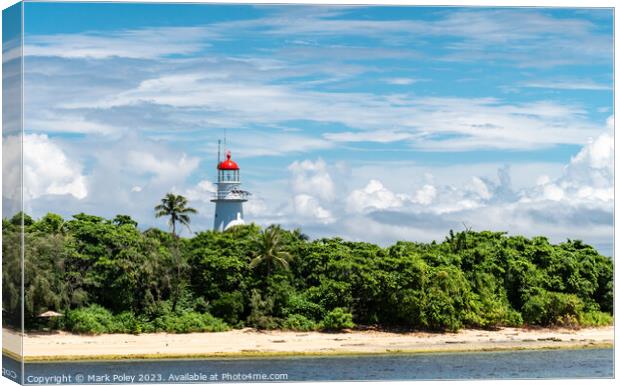 Low Island Lighthouse, Great Barrier Reef, Austral Canvas Print by Mark Poley