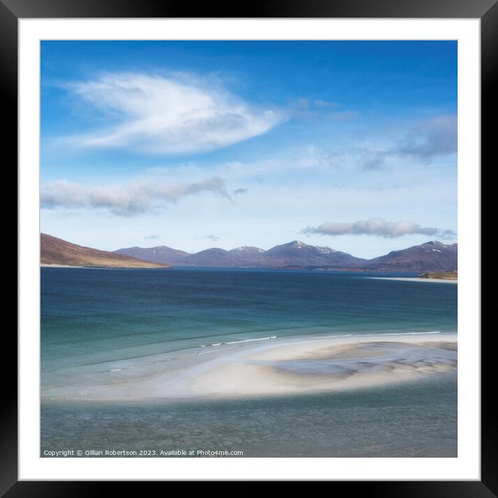 Luskentyre Beach Landscape Framed Mounted Print by Gillian Robertson