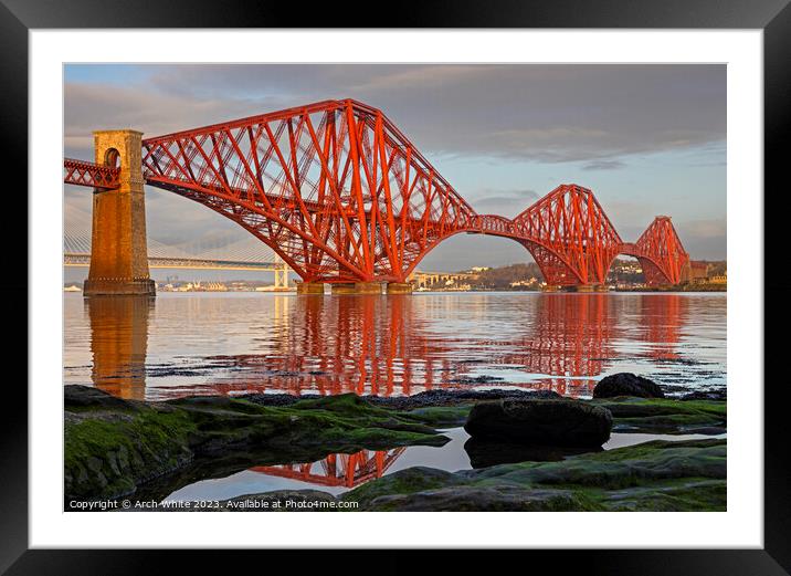 Forth Rail Bridge, South Queensferry, Scotland, UK Framed Mounted Print by Arch White