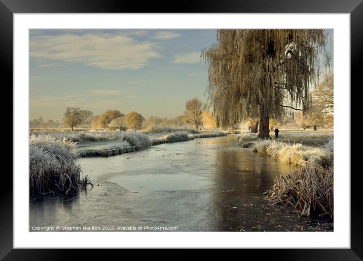 Frozen River Longford, Bushy Park  Framed Mounted Print by Stephen Noulton