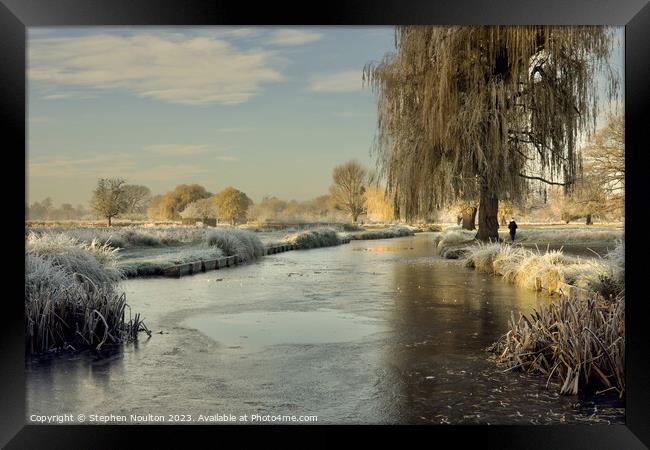Frozen River Longford, Bushy Park  Framed Print by Stephen Noulton