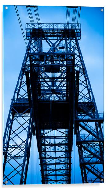 Newport Transporter Bridge in South Wales Acrylic by Simon Barclay