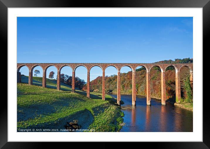 The Leaderfoot Viaduct near Melrose, Scottish Bord Framed Mounted Print by Arch White