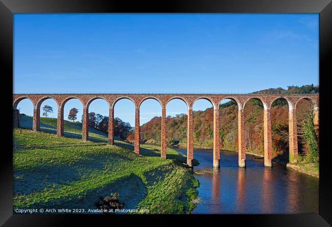 The Leaderfoot Viaduct near Melrose, Scottish Bord Framed Print by Arch White