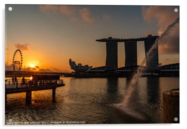 Views around Singapore , Asia,  Acrylic by Gail Johnson