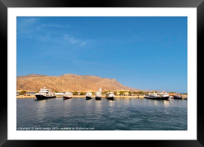 Kissamos Harbour Framed Mounted Print by Kasia Design