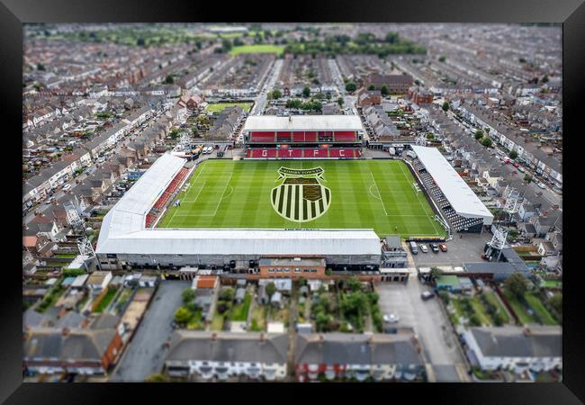 Grimsby Town Football Club Framed Print by Apollo Aerial Photography