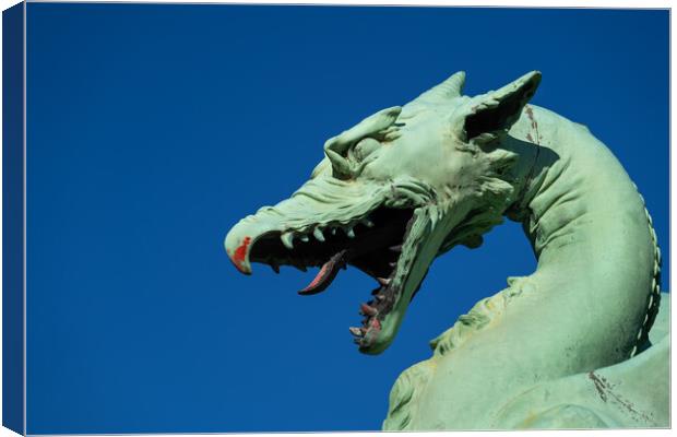 Dragon Head With Bloody Mouth Canvas Print by Artur Bogacki