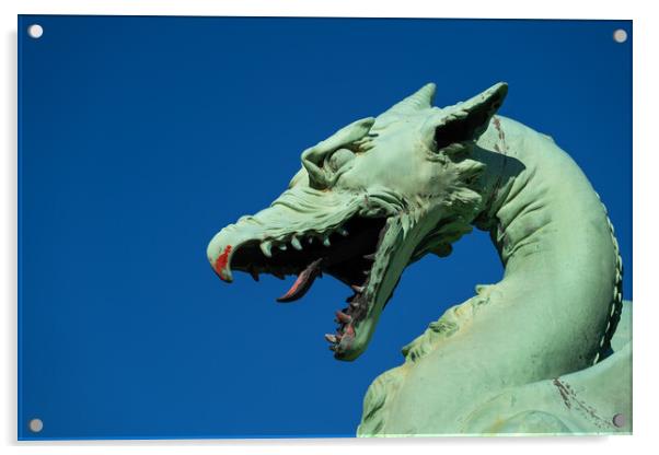 Dragon Head With Bloody Mouth Acrylic by Artur Bogacki