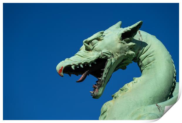 Dragon Head With Bloody Mouth Print by Artur Bogacki