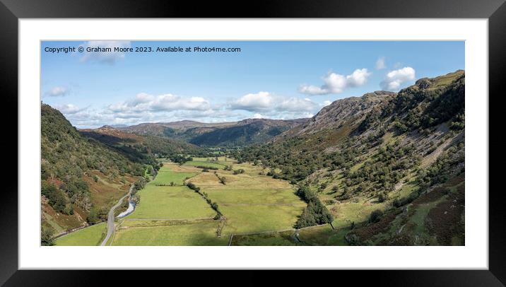 Seathwaite valley and the Borrowdale Fells Framed Mounted Print by Graham Moore