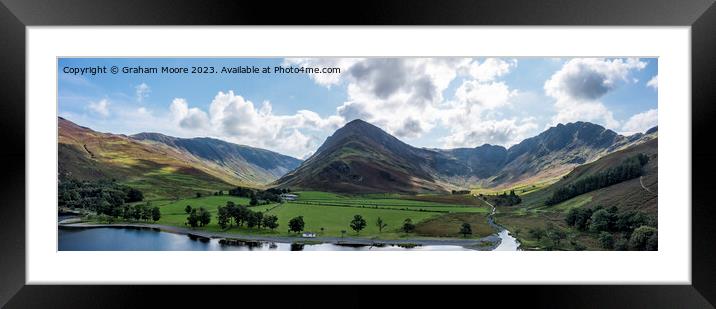 Honister Fleetwith Pike and Haystacks pan Framed Mounted Print by Graham Moore