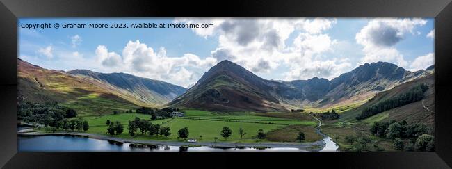 Honister Fleetwith Pike and Haystacks pan Framed Print by Graham Moore