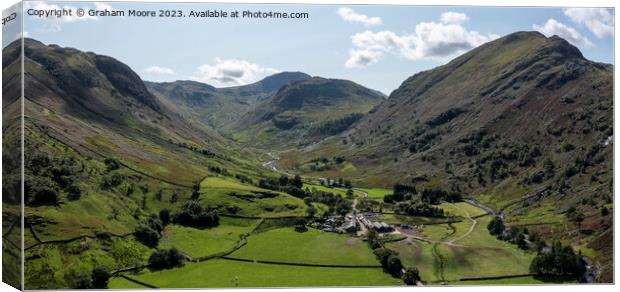 Seathwaite Fell and Base Brown Canvas Print by Graham Moore