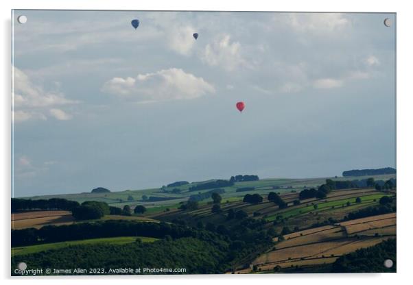 HOT AIR BALLOONS OVER DERBYSHIRE DALES Acrylic by James Allen