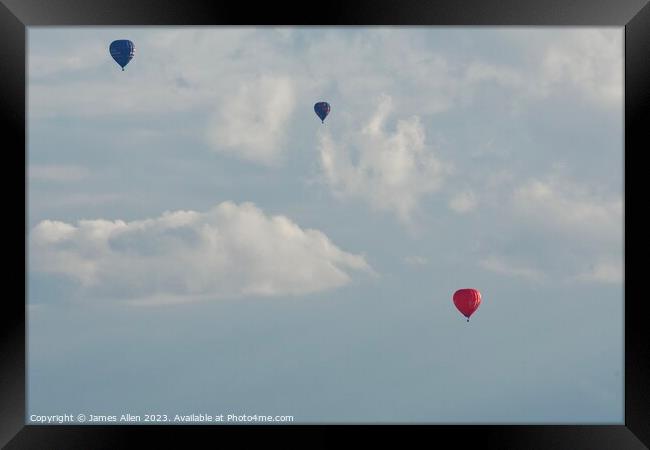 Hot Air Balloons Derbyshire Dales  Framed Print by James Allen