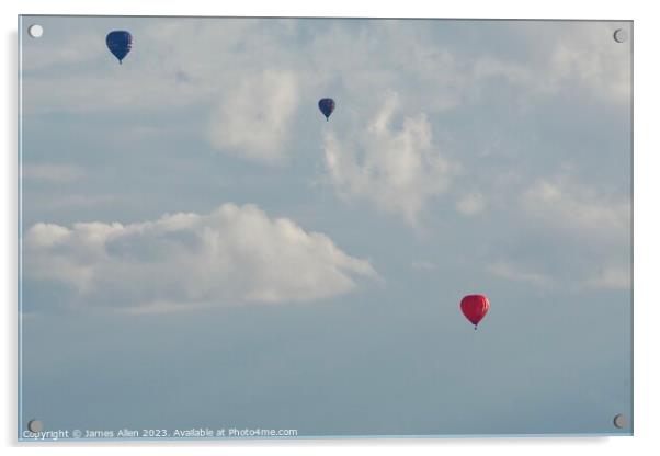 Hot Air Balloons Derbyshire Dales  Acrylic by James Allen